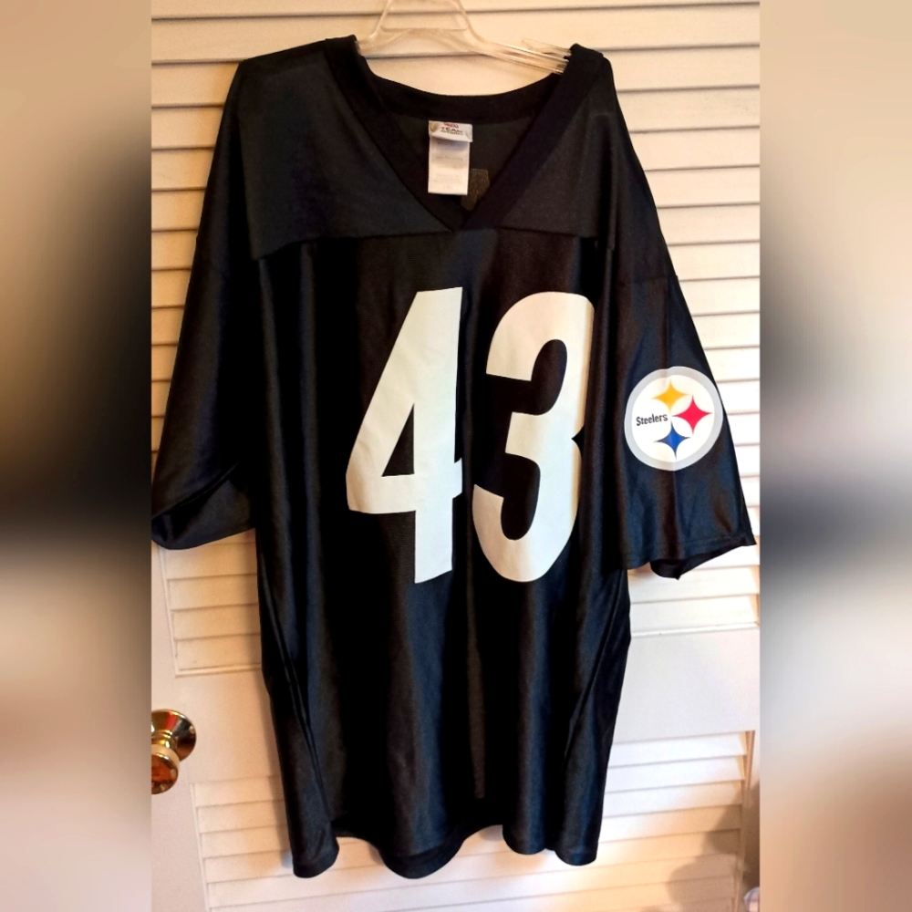 Pittsburgh Steelers Troy Polamalu Jersey Men L Black NFL TEAM APPAREL #43